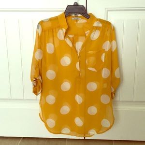 Mustard Yellow Polka Dot Blouse